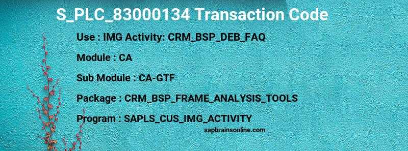 SAP S_PLC_83000134 transaction code