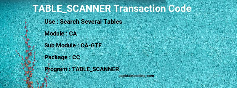 SAP TABLE_SCANNER transaction code