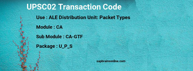 SAP UPSC02 transaction code