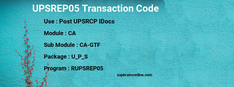 SAP UPSREP05 transaction code