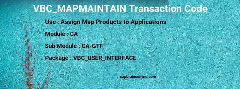 SAP VBC_MAPMAINTAIN transaction code