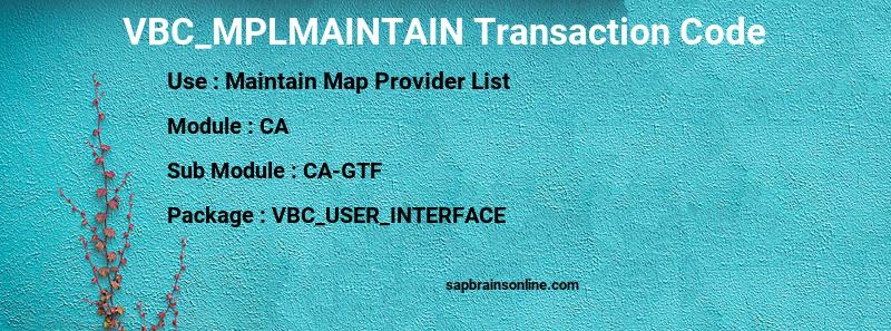 SAP VBC_MPLMAINTAIN transaction code