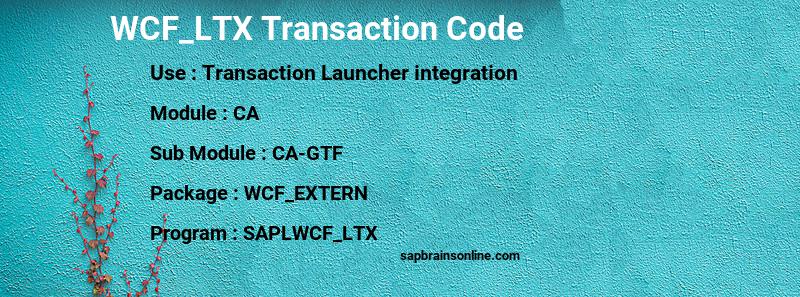 SAP WCF_LTX transaction code
