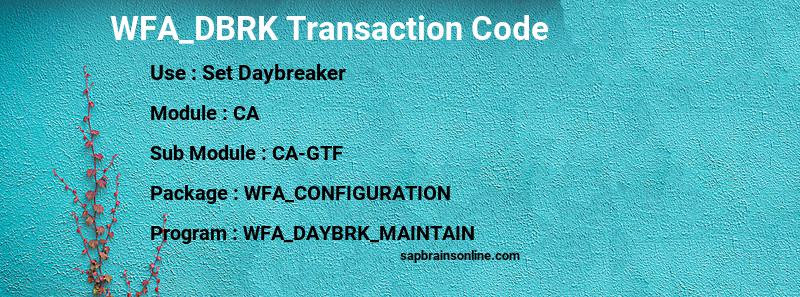 SAP WFA_DBRK transaction code