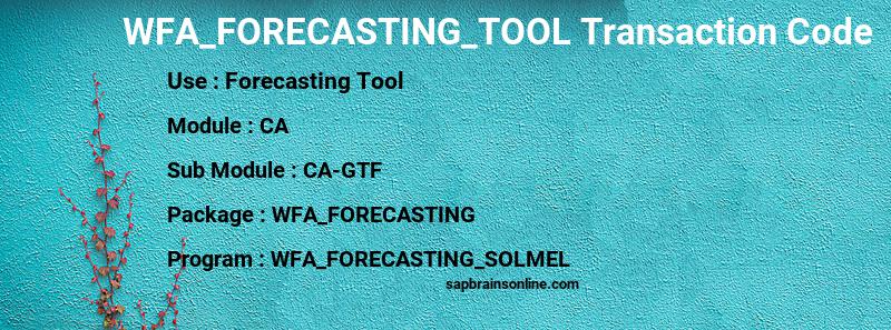 SAP WFA_FORECASTING_TOOL transaction code