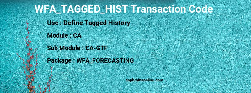 SAP WFA_TAGGED_HIST transaction code