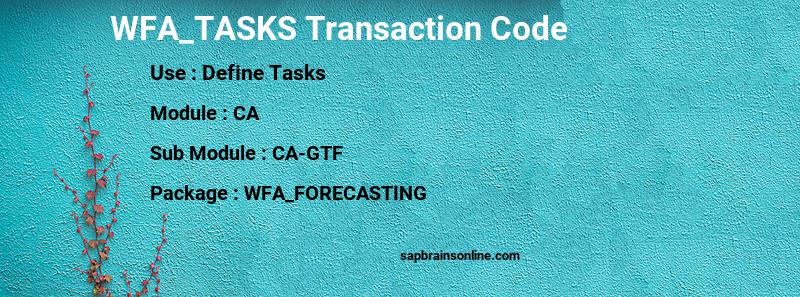 SAP WFA_TASKS transaction code