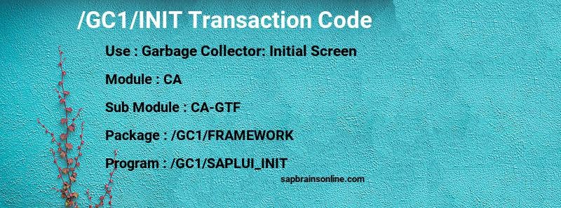 SAP /GC1/INIT transaction code