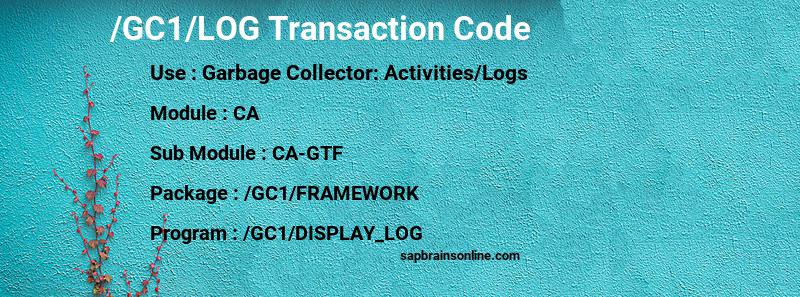 SAP /GC1/LOG transaction code