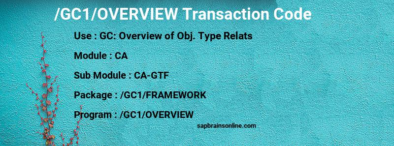 SAP /GC1/OVERVIEW transaction code
