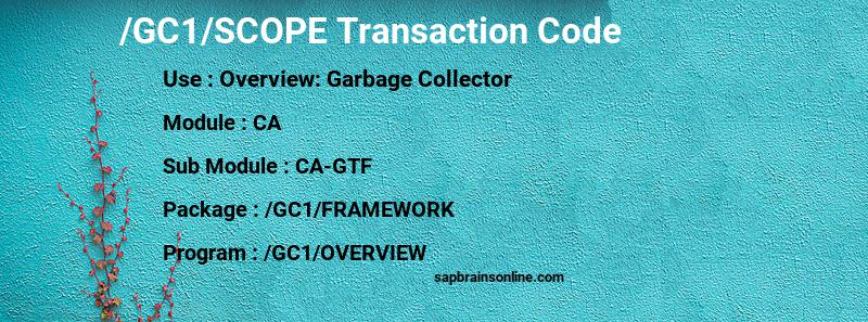 SAP /GC1/SCOPE transaction code