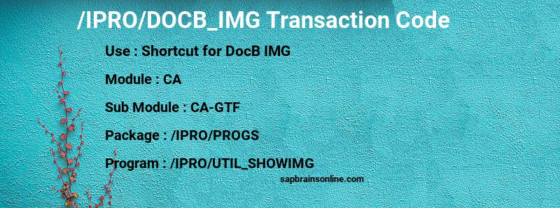 SAP /IPRO/DOCB_IMG transaction code