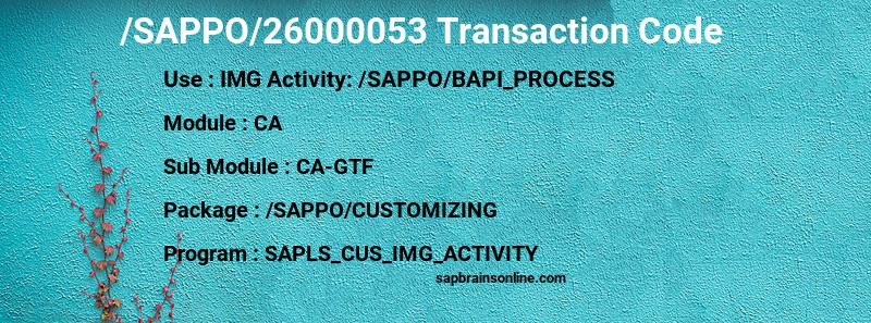 SAP /SAPPO/26000053 transaction code