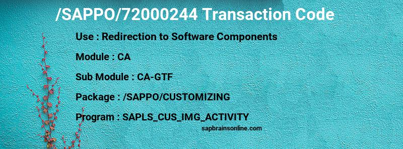 SAP /SAPPO/72000244 transaction code