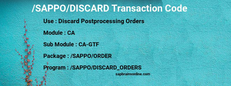SAP /SAPPO/DISCARD transaction code