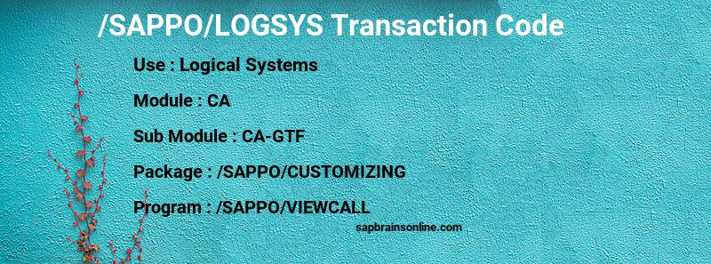 SAP /SAPPO/LOGSYS transaction code