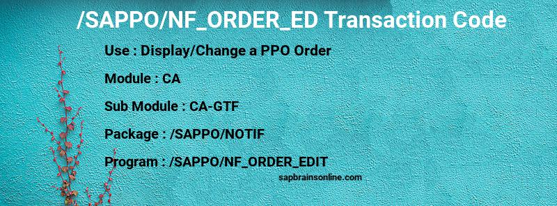 SAP /SAPPO/NF_ORDER_ED transaction code
