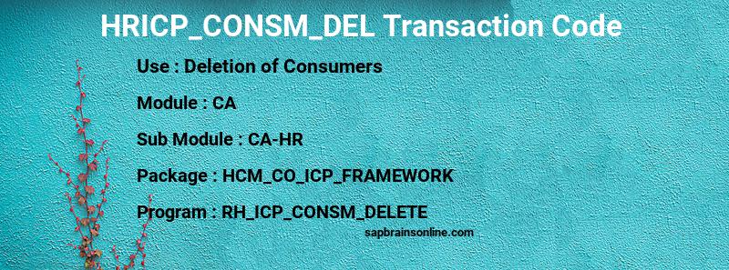SAP HRICP_CONSM_DEL transaction code