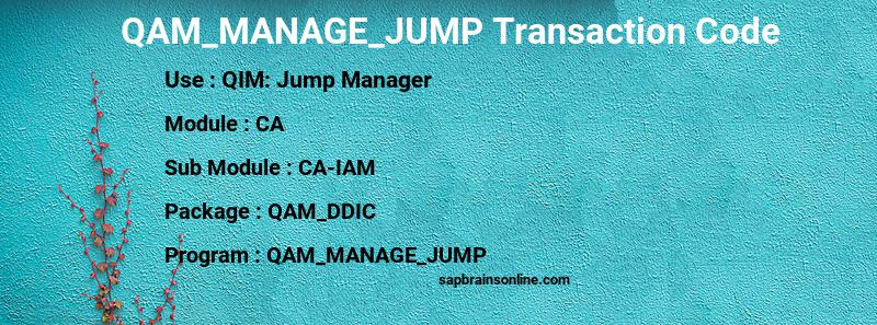 SAP QAM_MANAGE_JUMP transaction code