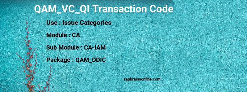 SAP QAM_VC_QI transaction code