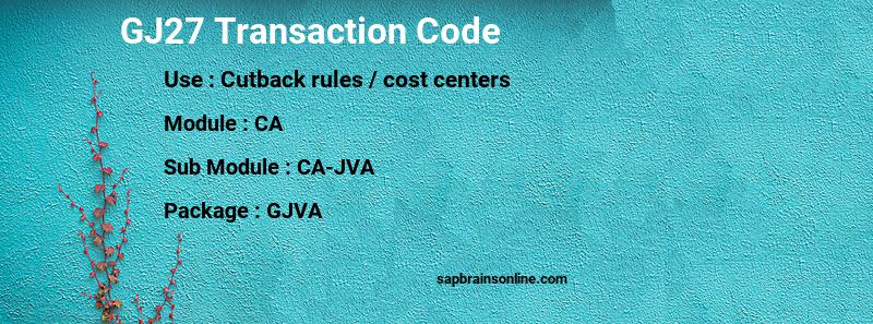 SAP GJ27 transaction code