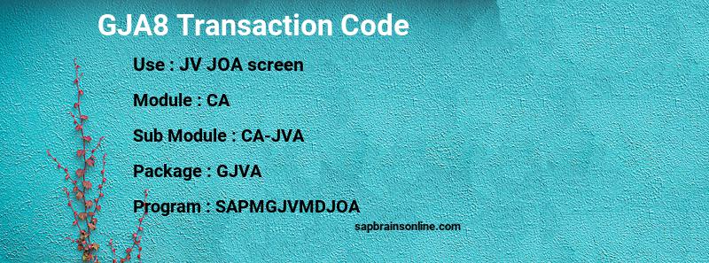 SAP GJA8 transaction code