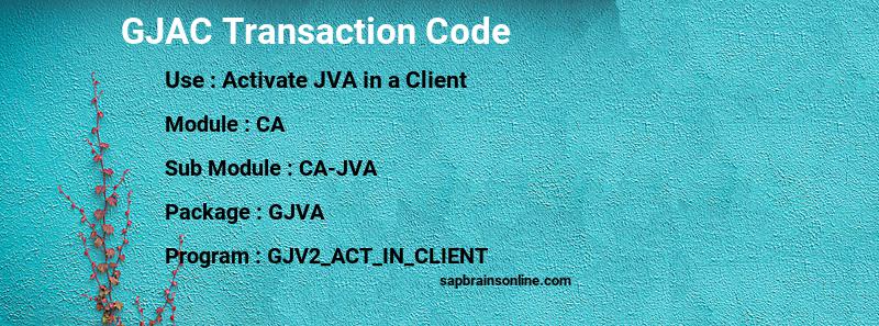 SAP GJAC transaction code