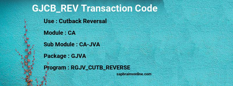 SAP GJCB_REV transaction code