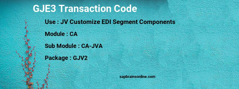 SAP GJE3 transaction code