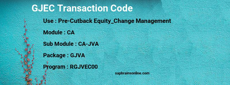 SAP GJEC transaction code