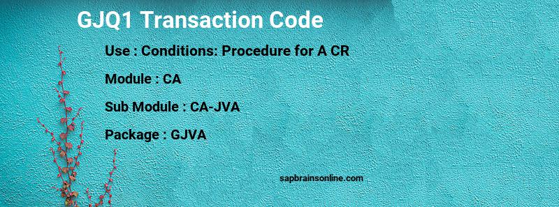 SAP GJQ1 transaction code