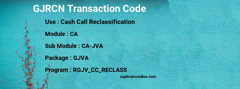 SAP GJRCN transaction code