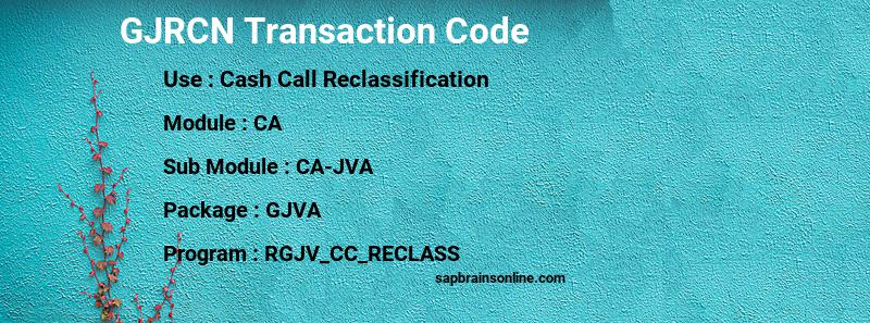 SAP GJRCN transaction code