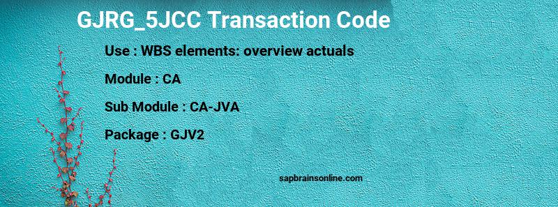 SAP GJRG_5JCC transaction code