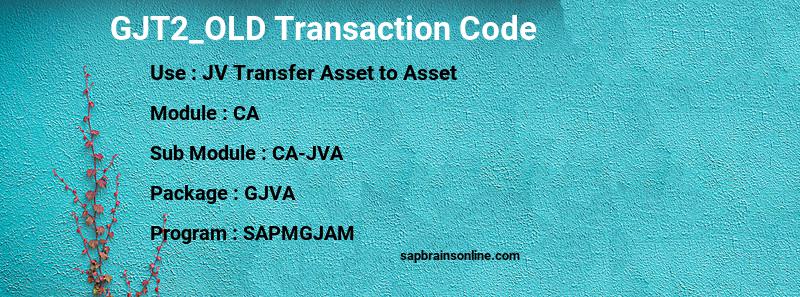 SAP GJT2_OLD transaction code