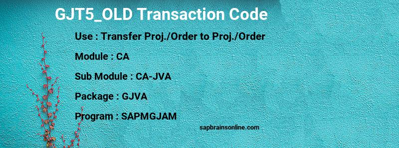SAP GJT5_OLD transaction code