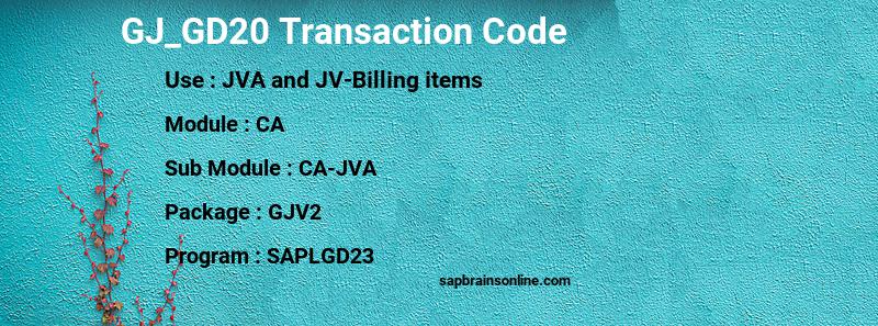 SAP GJ_GD20 transaction code