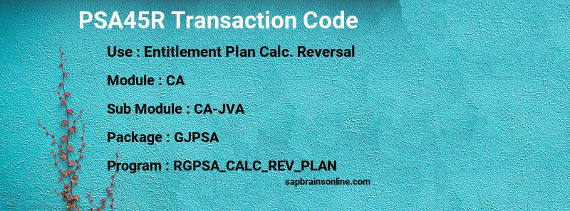 SAP PSA45R transaction code