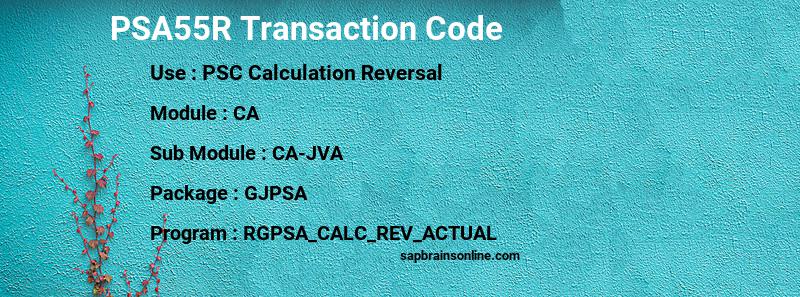 SAP PSA55R transaction code