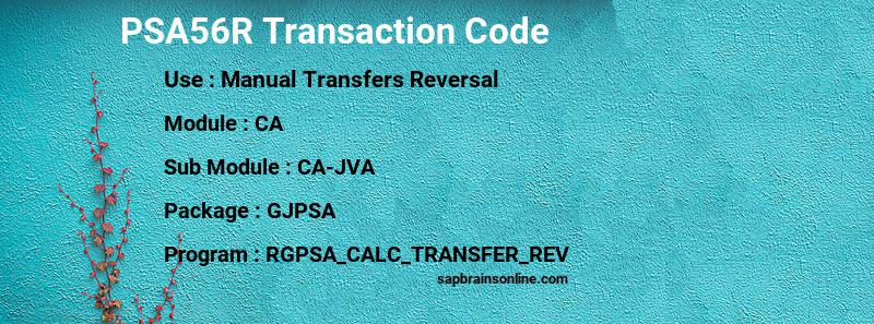 SAP PSA56R transaction code