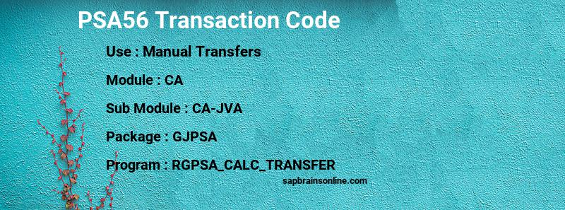 SAP PSA56 transaction code