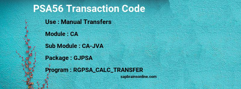 SAP PSA56 transaction code