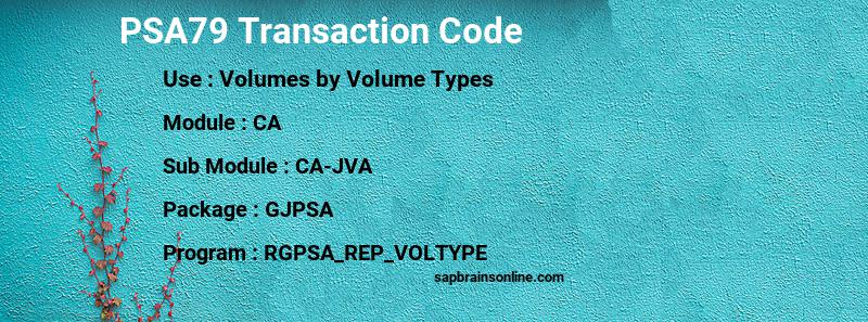 SAP PSA79 transaction code