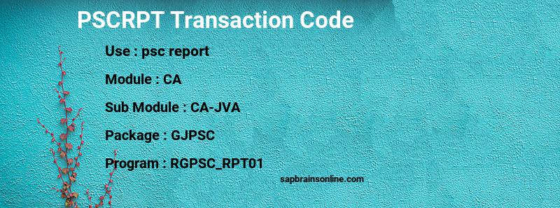 SAP PSCRPT transaction code