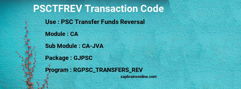 SAP PSCTFREV transaction code