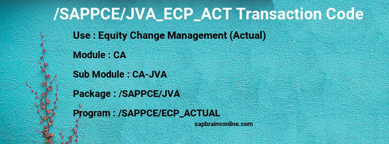 SAP /SAPPCE/JVA_ECP_ACT transaction code