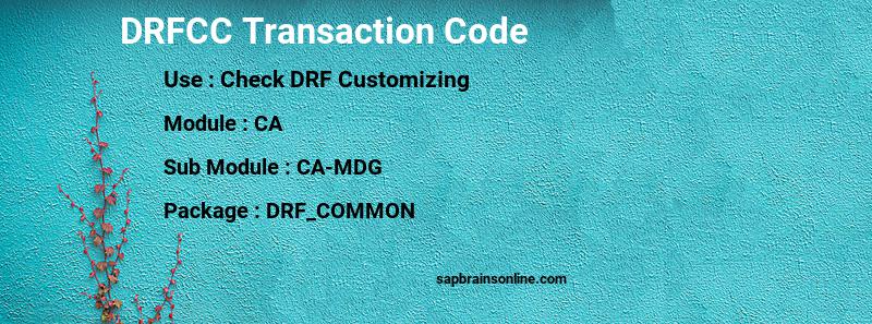 SAP DRFCC transaction code