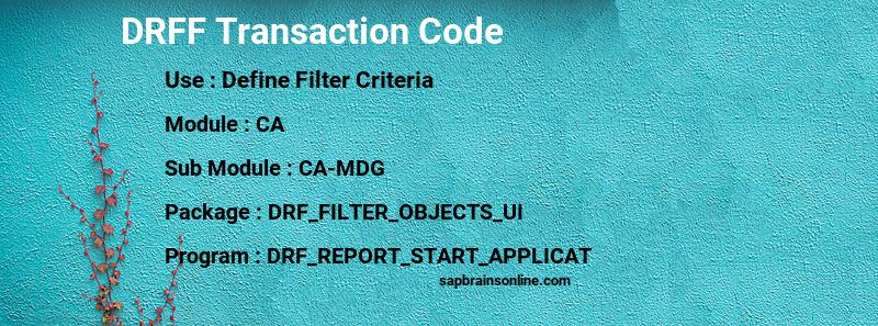 SAP DRFF transaction code