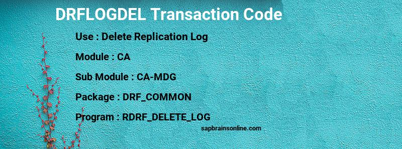 SAP DRFLOGDEL transaction code