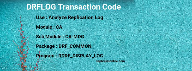 SAP DRFLOG transaction code